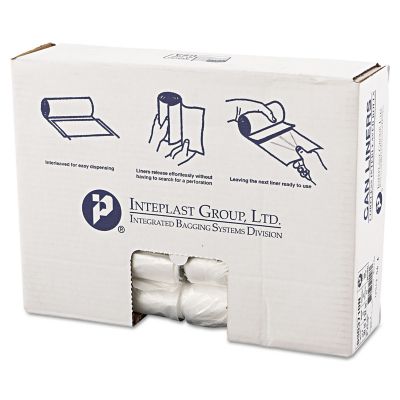 Inteplast Group 30 gal. High-Density Interleaved Commercial Can Liners, 10 Microns, 30 in. x 37 in., Clear, 500-Pack