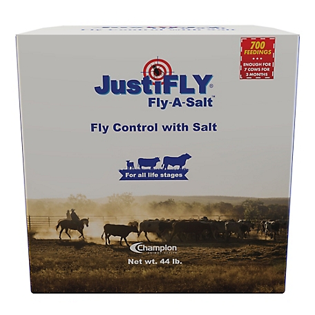 JustiFLY Fly-A-Salt Feed-Thru Fly Control Block Insect Growth Regulator Cattle Supplement, 44 lb.