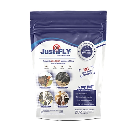 JustiFLY Feed-Thru Insect Growth Regulator Cattle Supplement, 12 lb.