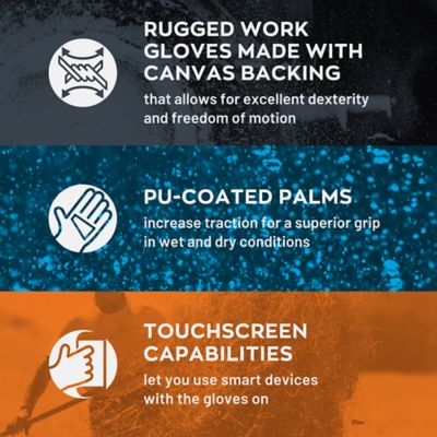 Image showing  Men's Duck Canvas Work Gloves, 1-Pair