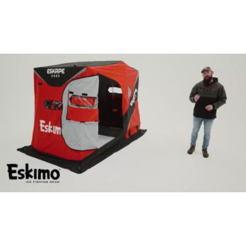 38400 Eskimo Ice Fishing Eskape 2600 Insulated Tow Sled Flip Shelter  FREIGHT