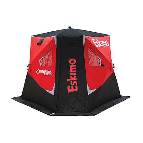 Eskimo Outbreak 250XD, Pop-Up Portable Shelter, Insulated, Red/Black, 2-3 Person