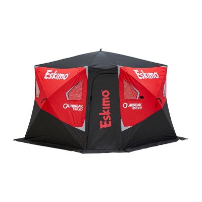 Eskimo Outbreak 650XD, Pop-Up Portable Shelter, Insulated, Red/Black, 5-7 Person