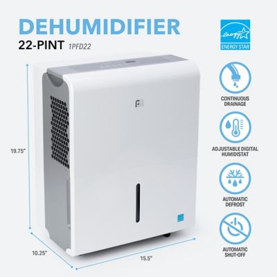Image showing  22 pt. Flat Panel Energy Star Electronic Dehumidifier, 1,500 sq. ft., 6.3 pt. Bucket Capacity