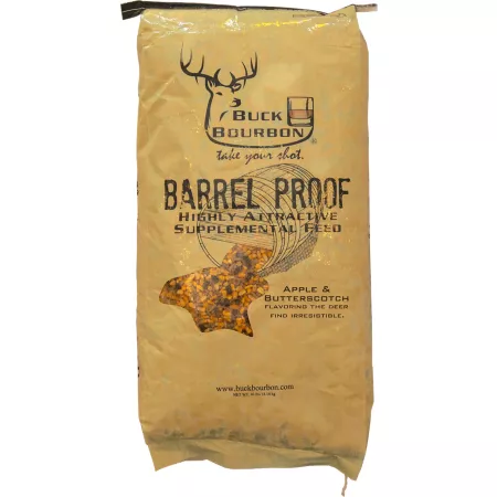 Buck Bourbon Barrel Proof Apple Butterscotch Venison Supplement 40 lb Bag Game Attractants