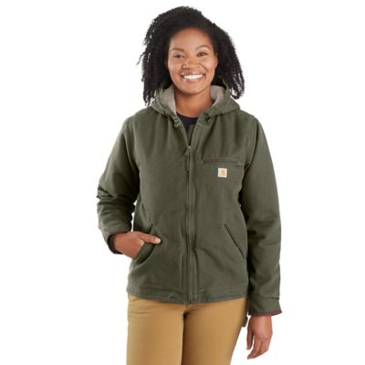 Image showing  Women's Washed Duck Sherpa-Lined Jacket