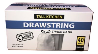 Jadcore 13 gal. Drawstring Kitchen Trash Bags, 40 ct.