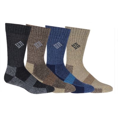 Columbia Sportswear Men's Moisture Control Boot Socks, Assorted, 4 Pair, RCS038MTRAS14PR