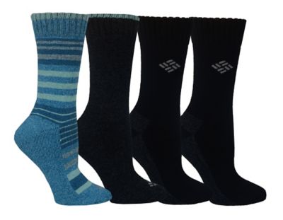 Columbia Sportswear Women's Moisture Control Boot Socks, 4-Pairs, RCL368WTRAS34PR