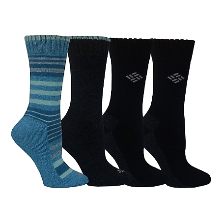 Columbia Sportswear Moisture Control Boot Socks, 4-Pack, RCL368WTRAS34PR