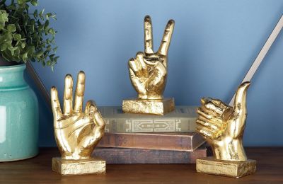 Hand Statue Resin Hand Gesture Sculptures Peace OK Thumbs Up Hand