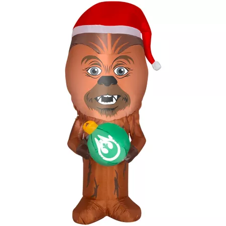 Stylized Chewbacca Gemmy Airblown with Inflatable Santa Hat Christmas Inflatables