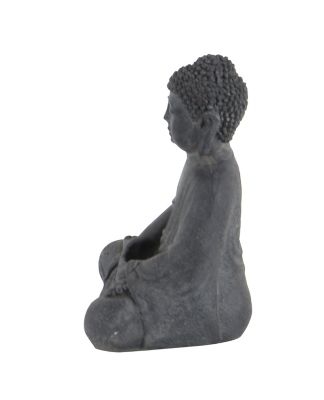 Image showing 5 th Cosmoliving by Cosmopolitan Sitting Buddha Clay Sculpture, 8 in. x 7 in. x 12 in., Gray