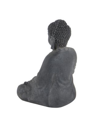 Image showing 6 th Cosmoliving by Cosmopolitan Sitting Buddha Clay Sculpture, 8 in. x 7 in. x 12 in., Gray