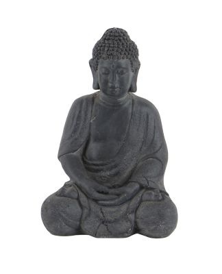 Image showing 7 th Cosmoliving by Cosmopolitan Sitting Buddha Clay Sculpture, 8 in. x 7 in. x 12 in., Gray