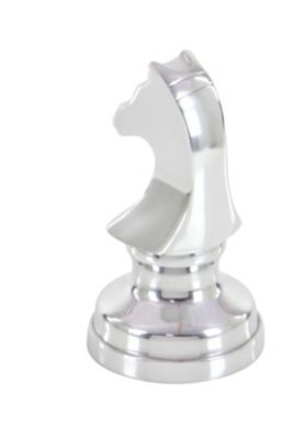 Image showing  Chess Decor, 4 in. x 9 in., Silver, 3 pc.