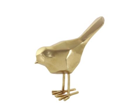 Image showing  Polystone Bird Sculpture with Origami Accents Set, 7 in., 8 in., Gold, 2 pc.