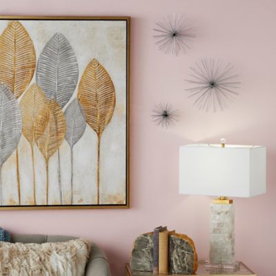 Cosmoliving by Cosmopolitan Silver Metal 3-D Starburst Wall Decor, 3 pc.