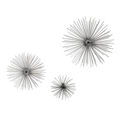 Image showing  Silver Metal 3-D Starburst Wall Decor, 3 pc.
