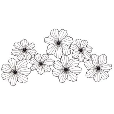 Cosmoliving by Cosmopolitan Black Floral Wall Decor, 43 in. x 21 in.