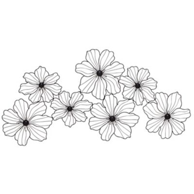Image showing  Black Floral Wall Decor, 43 in. x 21 in.