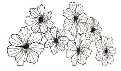 Image showing  Black Floral Wall Decor, 43 in. x 21 in.
