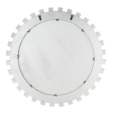 Image showing  Glam Style Large and Round Silver Sunburst Wooden Wall Mirror, 42 in. x 42 in.