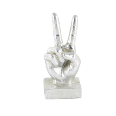 Image showing  Polystone Hands Sculpture Set, 7 in., 7 in., 6 in., Silver, 3 pc.