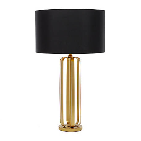 Venus Williams Contemporary Metallic, Gold Table Lamps With Black Shades