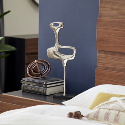 Venus Williams Contemporary Abstract Silver Metal Sculpture, 9.7 in. L x 3 in. W x 24 in. H, 10 Pound Weight, 80715