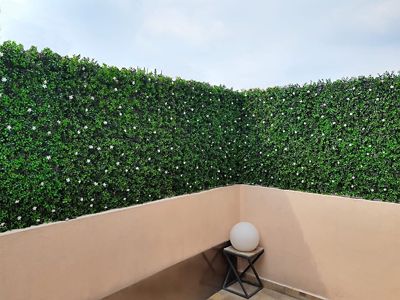 Image showing  19.68 in. x 19.68 in. Artificial Foliage Tulum Style Wall Panels, 4 pc.