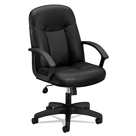 HON HVL601 Series Executive High-Back Leather Chair, Supports Up to 250 lb.
