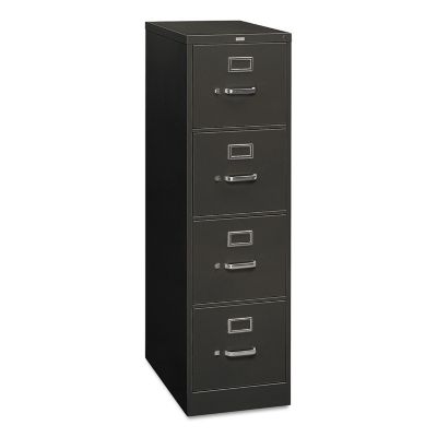HON 310 Series 4-Drawer Full-Suspension File Cabinet, Letter, Black Finish