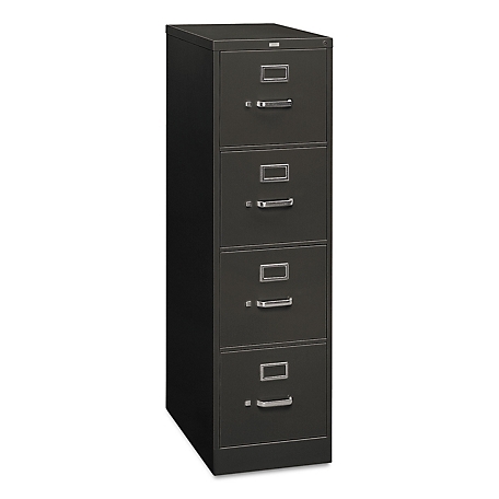 HON 310 Series 4-Drawer Full-Suspension File Cabinet, Letter, Black Finish