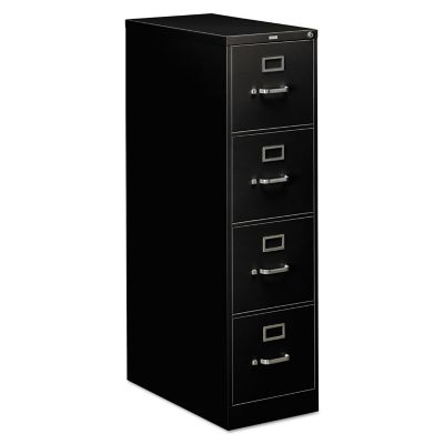 HON 310 Series 4-Drawer Full-Suspension File Cabinet, Letter, Black Finish