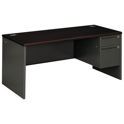 HON 38000 Series Right Pedestal Desk, Laminate Top, Heavy-Duty Steel Ball Bearing Suspensions