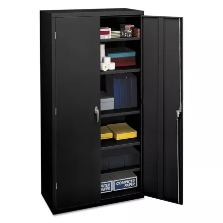 HON 36 in x 71.75 in Assembled Storage Cabinet 250 lb Shelf Capacity Black Freestanding Garage Cabinets