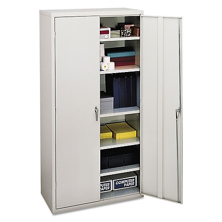 HON Assembled Storage Cabinet, 250 lb. Shelf Capacity, Light Gray, HONSC1872P