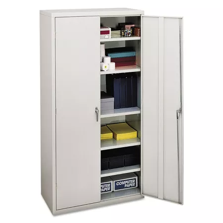 HON Assembled Storage Cabinet 250 lb Shelf Capacity Light Gray HONSC1872P Bookcases & Bookshelves