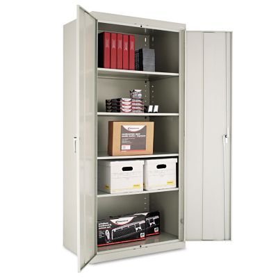 Alera 36 in. x 24 in. x 78 in. Assembled High Storage Cabinet with Adjustable Shelves, Light Gray