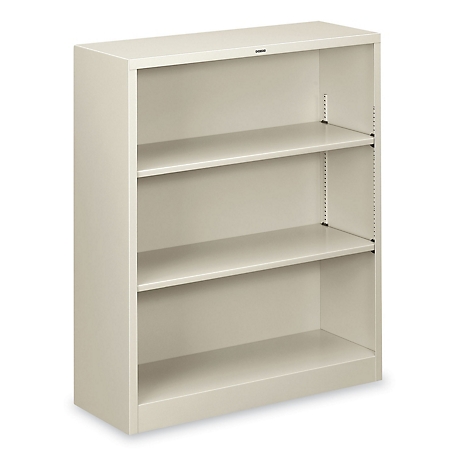 HON 3-Shelf Metal Bookcase, Black, 12.63 in. D x 34.5 in. W x 41 in. H, 57 lb.