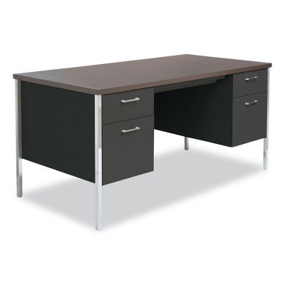 Alera Double Pedestal Steel Desk with 5 Drawers