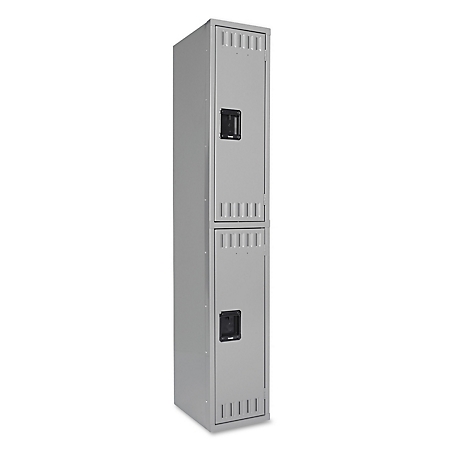 Tennsco Double-Tier Locker, 12 in. x 18 in. x 72 in., Medium Gray