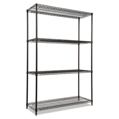 Alera 4-Shelf NSF Certified Industrial Wire Shelving Kit, 48 in. x 18 in. x 72 in. Black