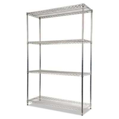 Image showing  48 in. x 18 in. x 72 in. 4-Shelf NSF Certified Industrial Wire Shelving Kit, Silver