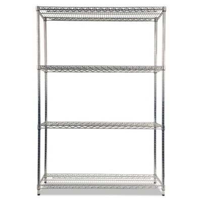 Image showing  48 in. x 18 in. x 72 in. 4-Shelf NSF Certified Industrial Wire Shelving Kit, Silver