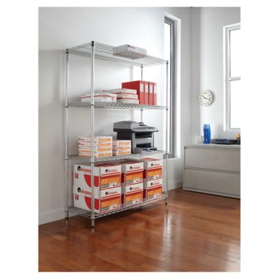 Image showing  48 in. x 18 in. x 72 in. 4-Shelf NSF Certified Industrial Wire Shelving Kit, Silver