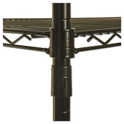 Image showing 7 th Alera 48 in. x 24 in. x 72 in. 4-Shelf NSF Certified Industrial Wire Shelving Kit, Black