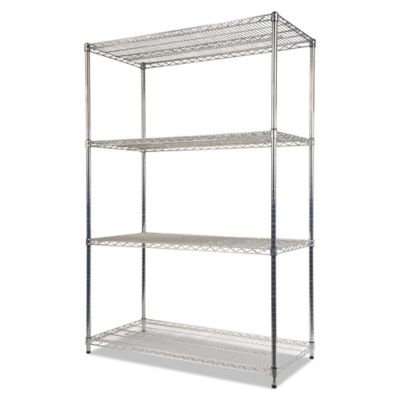 Image showing  48 in. x 24 in. x 72 in. 4-Shelf NSF Certified Industrial Wire Shelving Kit, Silver