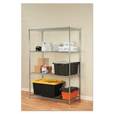Image showing  48 in. x 24 in. x 72 in. 4-Shelf NSF Certified Industrial Wire Shelving Kit, Silver